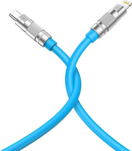 XO NB-Q228A OD6.0 καλώδιο φόρτισης Silicone PD27W Type-C ΣΕ Lightning L=1.2M, μπλε