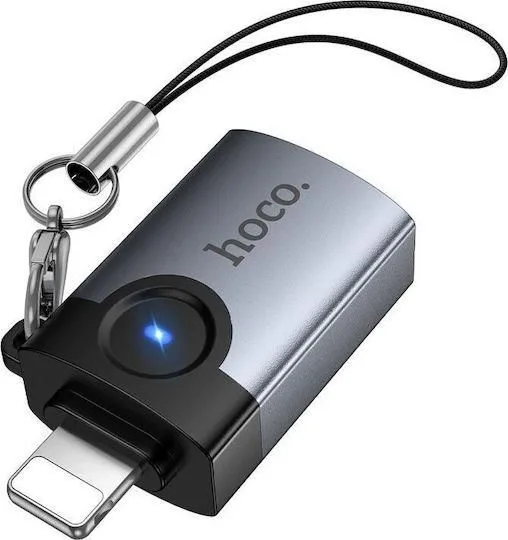 HOCO UA46 Victory αντάπτορας, Lightning ΣΕ USB, γκρι — εικόνα 2