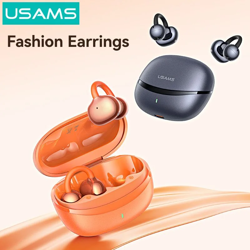 USAMS earphones με θήκη φόρτισης Echo R03, OWS, Φ11mm, 40/300mAh, πορτοκαλί — εικόνα 6