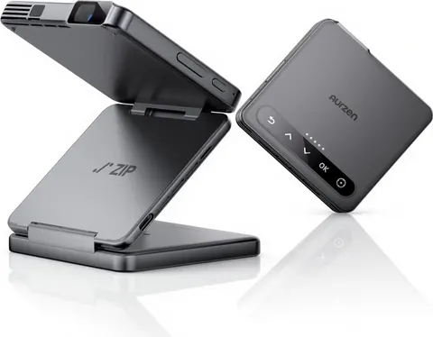 Aurzen ZIP Tri-Fold Portable Mini Projector Dark Grey