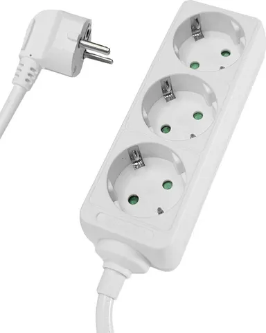 POWERTECH πολύπριζο PT-868, 3x schuko, 16A, 1.5m, λευκό