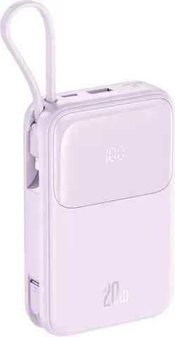 XO PR234 Powerbank 22.5W+PD20W ME οθόνη και καλώδιο Lightning + Type-C 20000MAH, μωβ