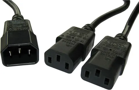 POWERTECH καλώδιο τροφοδοσίας CAB-P008 F/2xM 3pin, 1.5m, μαύρο