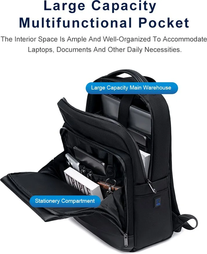 ARCTIC HUNTER τσάντα πλάτης B00672 με θήκη laptop 15.6", 15L, μαύρη — εικόνα 5