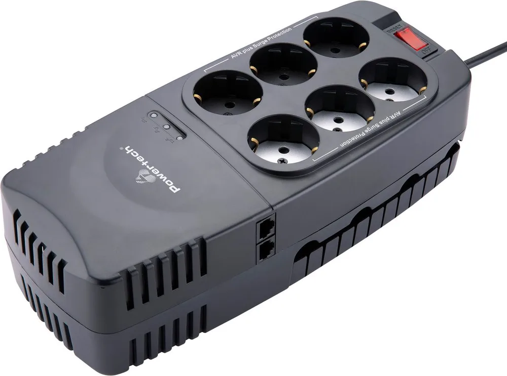 POWERTECH σταθεροποιητής ρεύματος PT-1496, 2000VA/1000W, 6x schuko — εικόνα 2