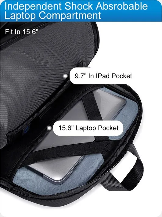 ARCTIC HUNTER τσάντα πλάτης B00555 με θήκη laptop 15.6", 25L, USB, μαύρη — εικόνα 6