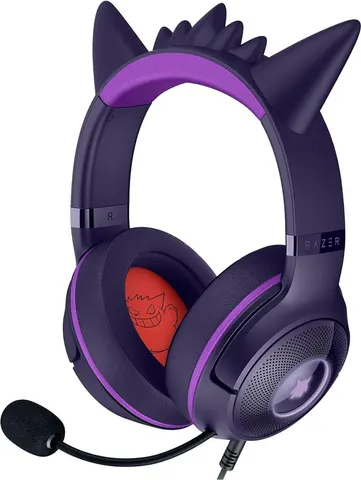 Razer Kraken Kitty V2 Gengar Pokemon Ed. – RGB – USB 7.1 Gaming Headset – Purple Ears –PC/PS5/SWITCH