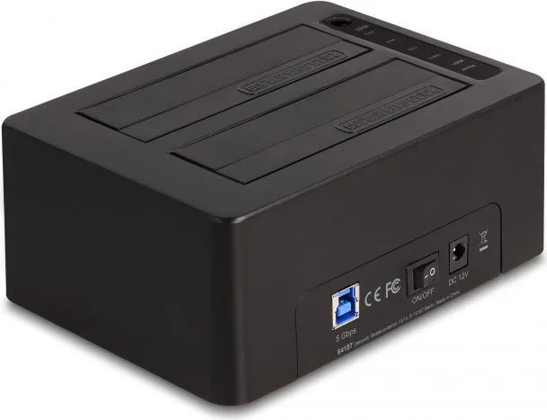 DELOCK docking station για 2.5" ή 3.5" SATA HDD/SSD 64187, 2 θέσεων, 5Gbps, clone/erase function, μαύρο — εικόνα 4