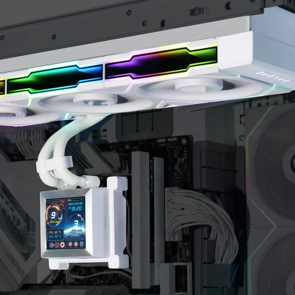 LIAN LI HydroShift LCD 360 TL fan White - AIO CPU Liquid Cooler with TL LCD Fans — εικόνα 3