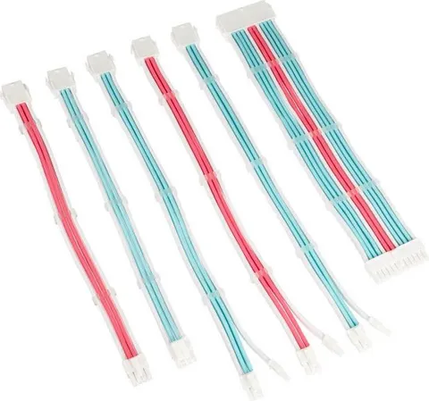 Kolink Core Adept Braided Cable Extension Kit – Brilliant White/Neon Blue/Pure Pink