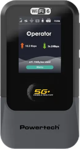 POWERTECH 5G mobile router PT-1512, WiFi 6, AX900 dual band, 4000mAh