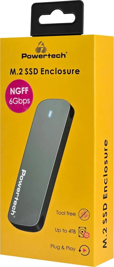 POWERTECH θήκη για M.2 SATA SSD PT-1374, 6Gbps, γκρι — εικόνα 3