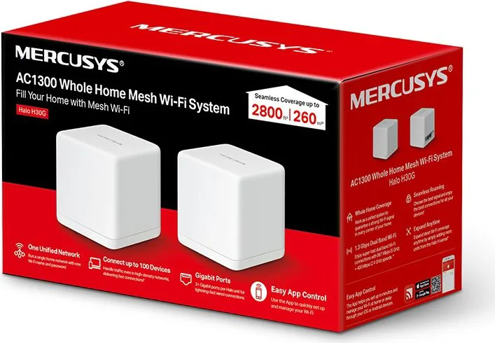 MERCUSYS Mesh Wi-Fi System Halo H30G, 1.3Gbps Dual Band, 2τμχ, Ver. 1.0 — εικόνα 4