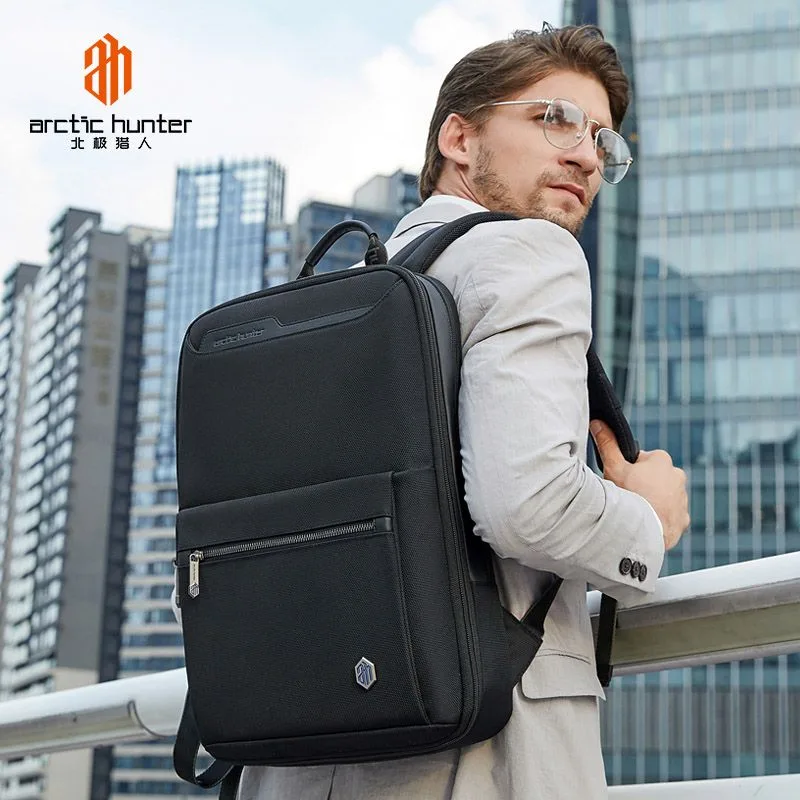 ARCTIC HUNTER τσάντα πλάτης B00410 με θήκη laptop 15.6", πτυσσόμενη, 21L, μαύρη — εικόνα 5