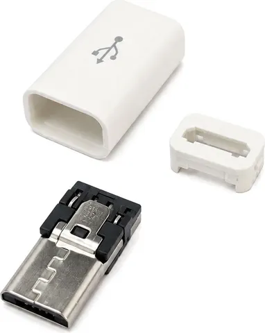 POWERTECH βύσμα micro USB CAB-U164, 480Mbps, λευκό