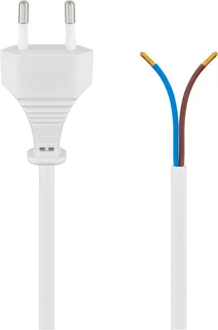 GOOBAY καλώδιο τροφοδοσίας 51345, 2x 0.75mm², 1.5m, λευκό