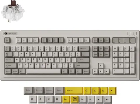 Keychron R6 (R6-M3) QMK Wireless Mechanical Keyboard Brown Switch Hot-Swap RGB 100% US Retro