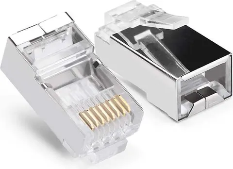POWERTECH βύσμα RJ45 CAB-N448, ανοιχτού τύπου, Cat 6/6a FTP, μεταλλικό, ασημί, 50τμχ
