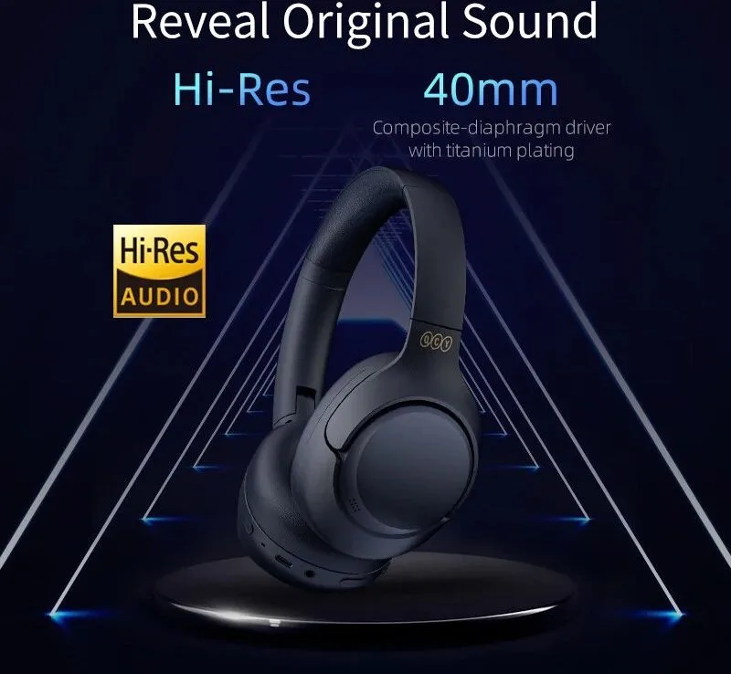QCY H3 High-Res Headset Blue - w. Mic, Active Noise Canceling with 4 mode ANC 60h Multipoint — εικόνα 4