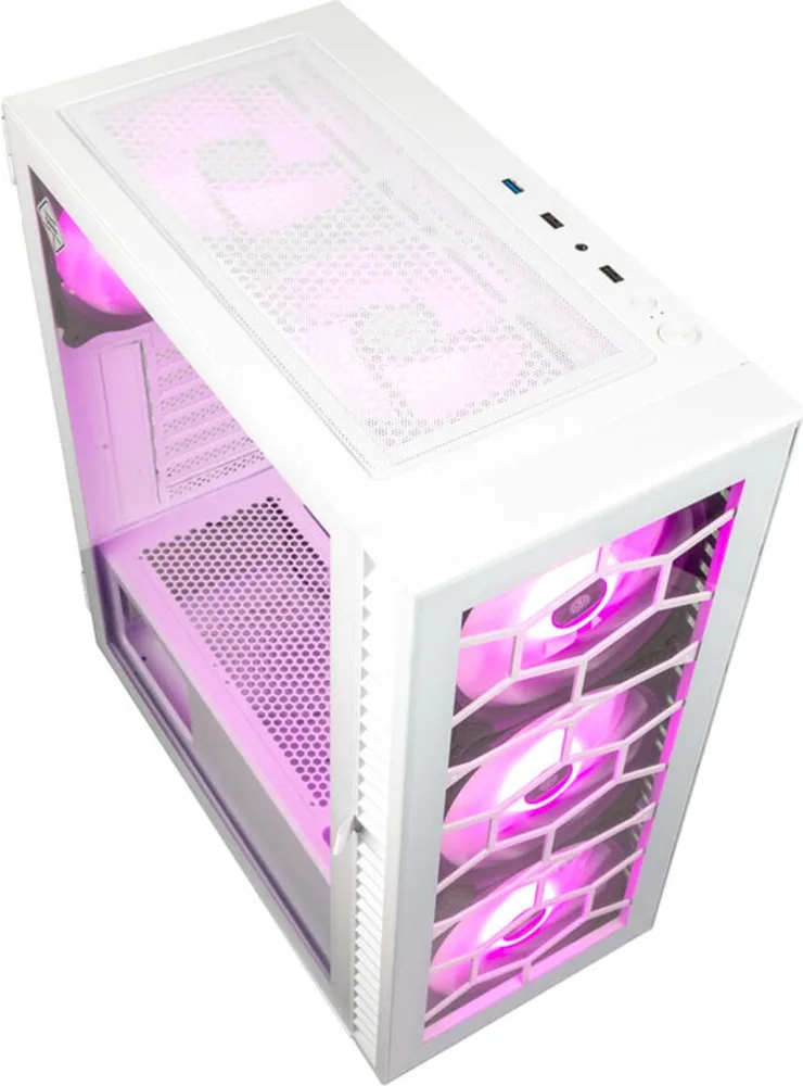 Kolink Observatory HF Glass ARGB Midi Tower Case - White (with 6 ARGB fans - 3x140mm & 3x120mm ) — εικόνα 2