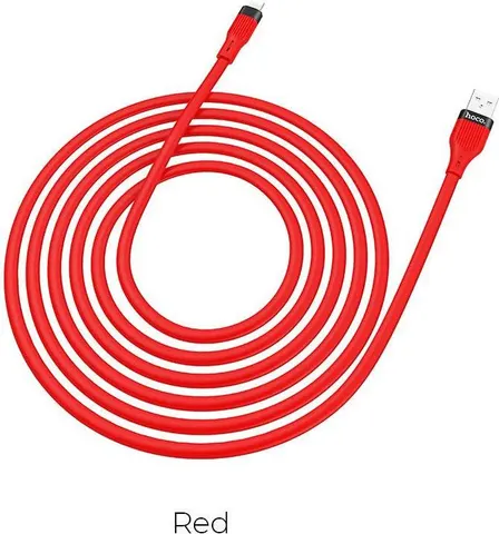 HOCO U72 Forest Silicone καλώδιο φόρτισης Lightning, κόκκινο