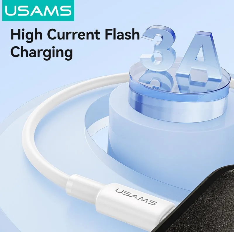 USAMS καλώδιο USB-C σε USB SJ761, 3A 18W, 480Mbps, 1m, λευκό — εικόνα 2