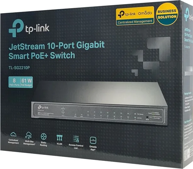 TP-LINK JetStream switch TL-SG2210P, 10-Port Gigabit, 8x PoE+, Ver. 5.0 — εικόνα 4