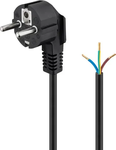 GOOBAY καλώδιο τροφοδοσίας 96034, γωνιακό, 1mm², 5m, μαύρο