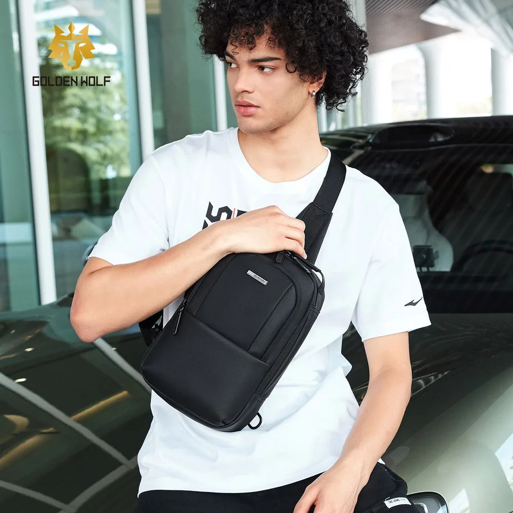 GOLDEN WOLF τσάντα Crossbody GXB00725, 4L, μαύρη — εικόνα 2