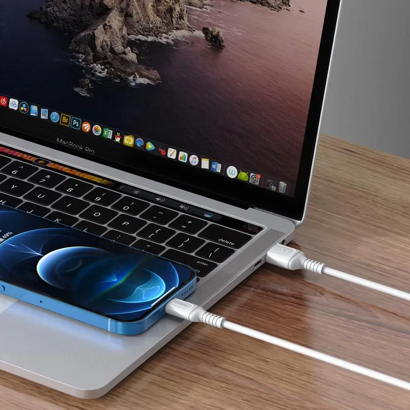 KAKUSIGA καλώδιο Lightning σε USB KSC-805, 2.4A, 480Mbps, 1m, μαύρο — εικόνα 2