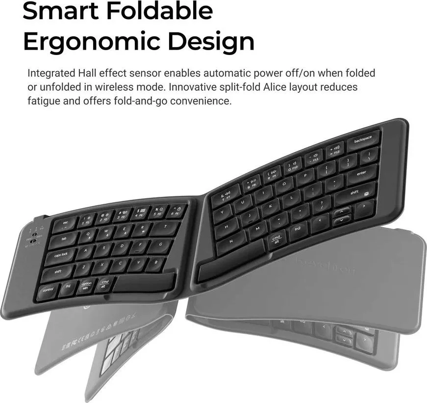 Keychron B11 Pro (B11P-K1) Ultraslim Wireless BT Foldable Keyboard Online customization - Gray US La — εικόνα 6