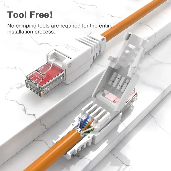 POWERTECH βύσμα δικτύου RJ45 CAB-N350, CAT 6A UTP, tool-free, λευκό — εικόνα 2