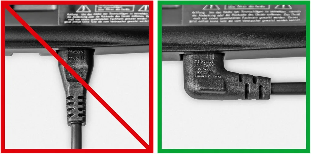 GOOBAY καλώδιο τροφοδοσίας Euro 97355, γωνιακό, 2x0.75 mm², 5m, μαύρο — εικόνα 3