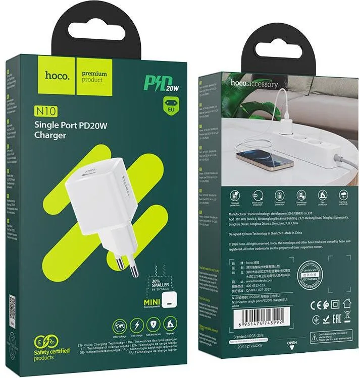 HOCO N10 φορτιστής Starter, 1 θύρα, PD20W — εικόνα 4