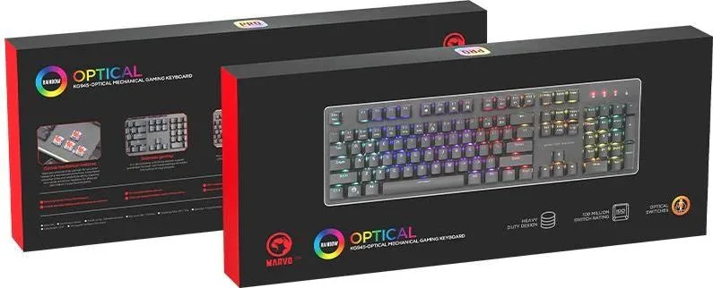 MARVO KG945 Gaming RGB μηχανικό οπτικό πληκτρολόγιο, αλουμινίου — εικόνα 3