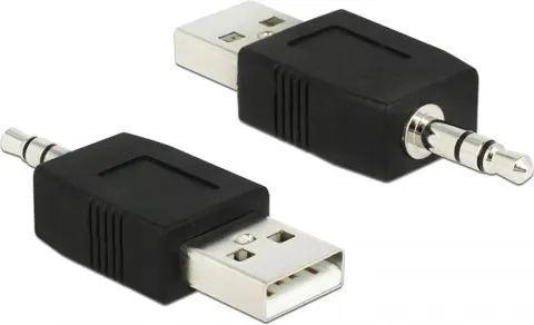 DELOCK Αντάπτορας USB 2.0 σε Stereo Jack 3.5mm 66069, μαύρο