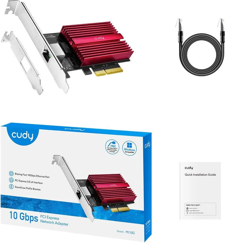 Cudy PE10G, 10GBps, PCI Express Adapter / LOW Profile Bracket — εικόνα 3
