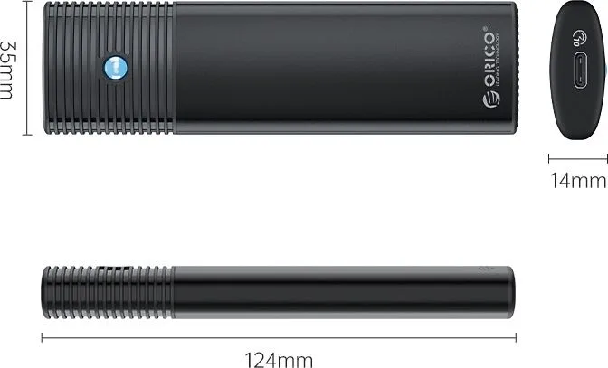 ORICO θήκη για Μ.2 NVMe SSD PWM2-G2-BK-EP, 10Gbps, έως 4TB, μαύρη — εικόνα 3
