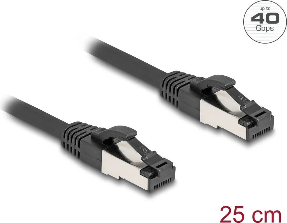 DELOCK καλώδιο δικτύου 80566, CAT 8.1 S/FTP, copper, 2000MHz, 0.25m, μαύρο — εικόνα 2