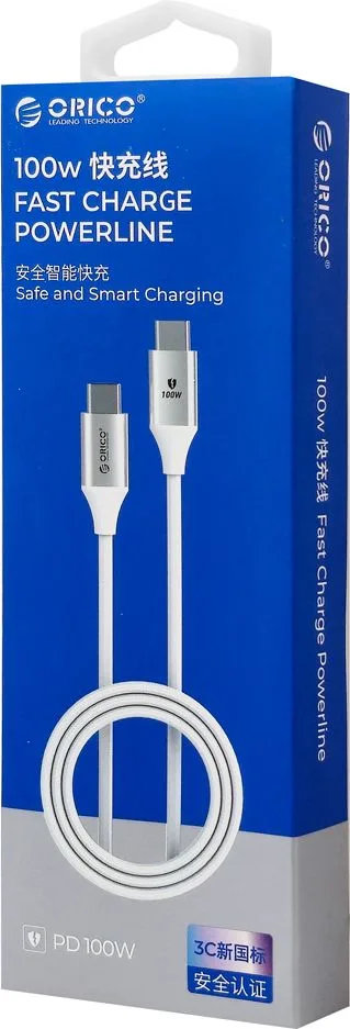 ORICO καλώδιο USB-C CDX-100CC, 100W, 480Mbps, 1m, λευκό — εικόνα 5