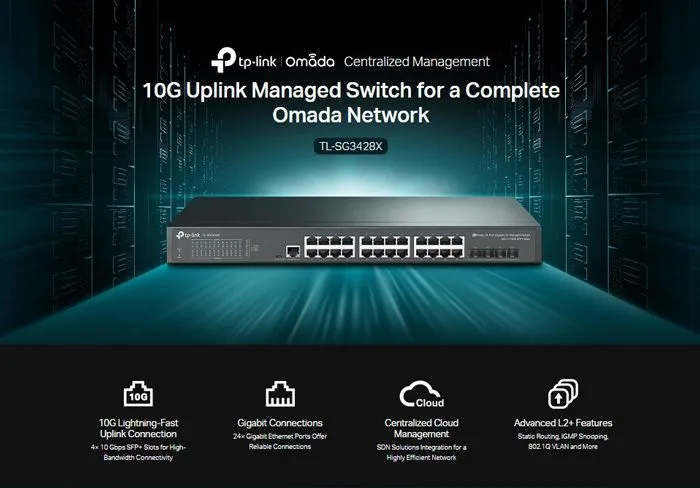 TP-LINK L2+ Managed Switch TL-SG3428X, 24-Port Gigabit, 4x SFP+, Ver.1.4 — εικόνα 2