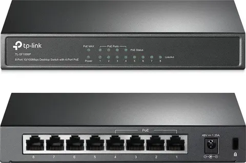 TP-LINK Desktop Switch TL-SF1008P 8 Θυρών, με 4-port POE, Ver. 6.0