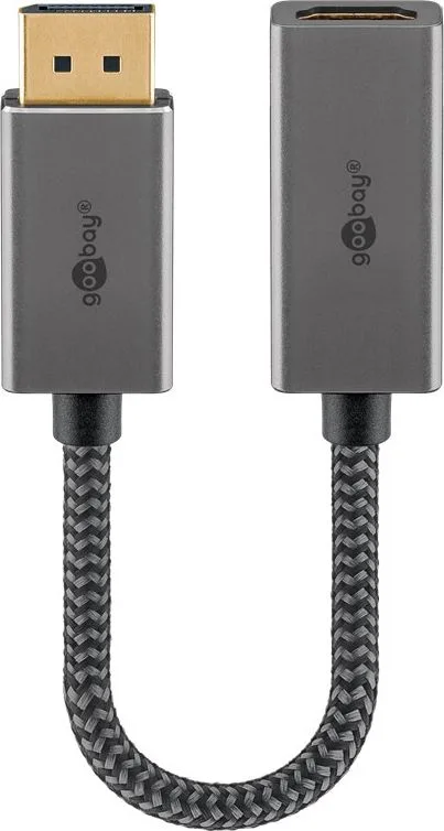 GOOBAY αντάπτορας DisplayPort σε HDMI 75271, 4K/60Hz, 0.2m, γκρι — εικόνα 2