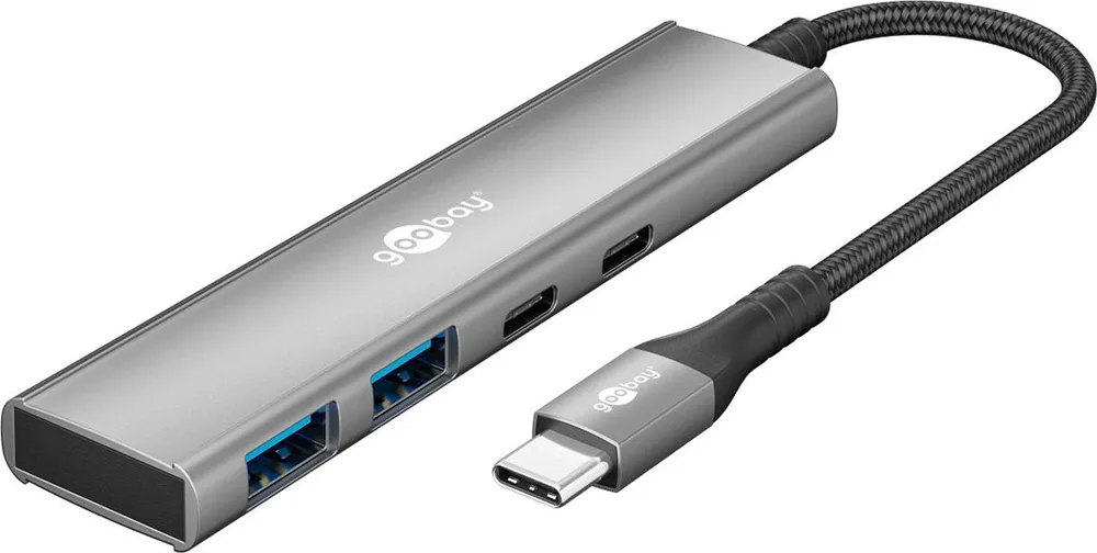 GOOBAY USB hub 76563, 4x θυρών, USB 3.2, 5Gbps, USB-C σύνδεση, γκρι — εικόνα 8