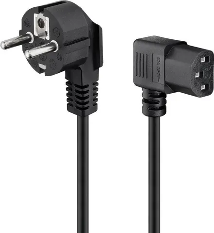 GOOBAY καλώδιο τροφοδοσίας 96042, γωνιακό, 0.75mm², 1.5m, μαύρο