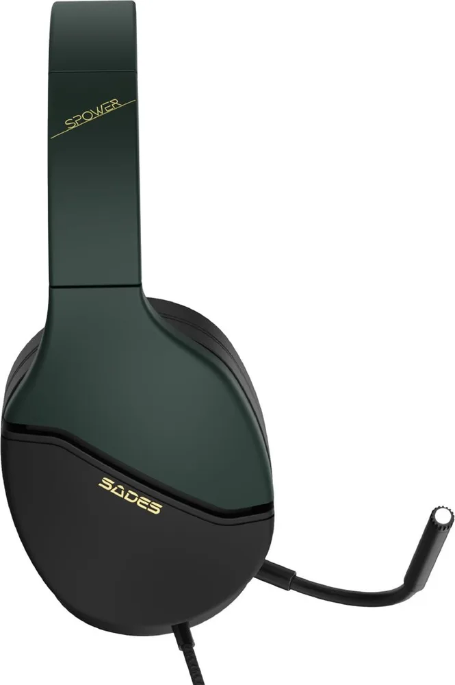 SADES gaming headset SPOWER, 3.5mm σύνδεση, 40mm, multi-platform, μαύρο/πράσινο — εικόνα 2