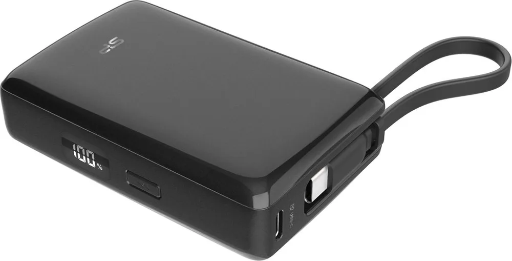 SILICON POWER power bank CP10 με καλώδιο USB-C, 2x θύρες εξόδου, 10000mAh, 20W, μαύρο — εικόνα 6