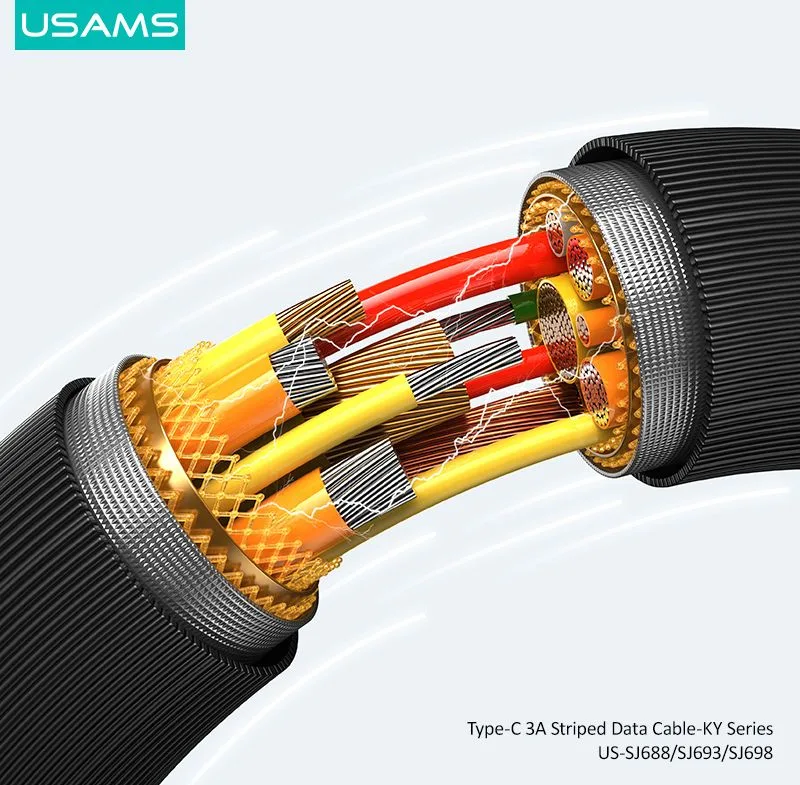 USAMS καλώδιο USB-C σε USB US-SJ693, 3A, 480Mbps, 2m, μαύρο — εικόνα 5