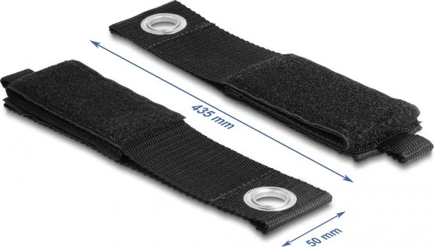 DELOCK ιμάντες τύπου Velcro 19567, 43.5 x 5cm, μαύρος, 5τμχ — εικόνα 3