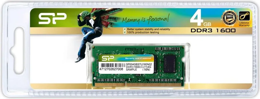 SILICON POWER Μνήμη DDR3 Sodimm, 4GB, 1600MHz, PC3-12800, CL11 — εικόνα 2